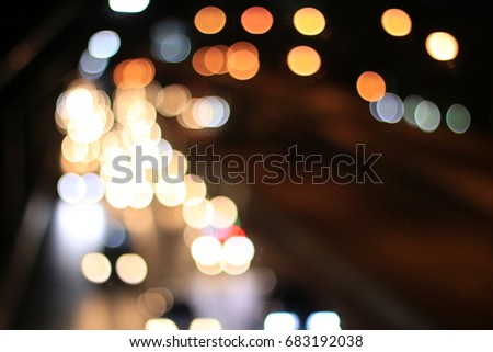 Bokeh Abstract background from car in street in night time. Elegant abstract background with bokeh defocused lights. bangkok, Thailand.