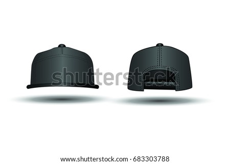 Black rap cap on white background,Vector design