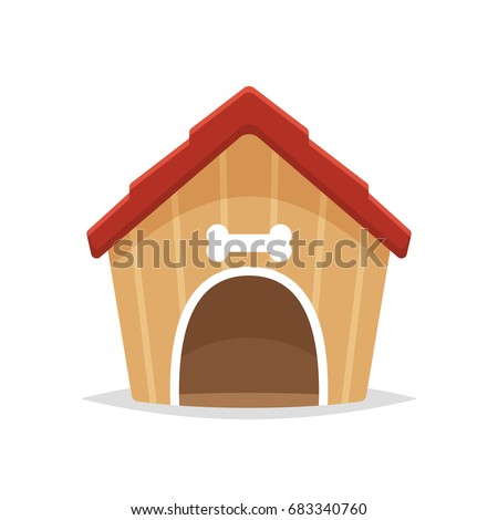 Dog house cartoon vector isolated