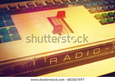 Old Retro, Vintage Radio Mixing Board - Colorful
