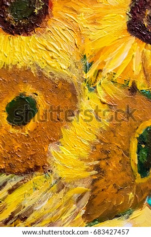 Sunflowers in impressionism style