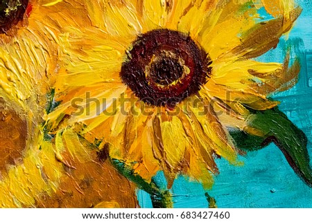 Sunflowers in impressionism style