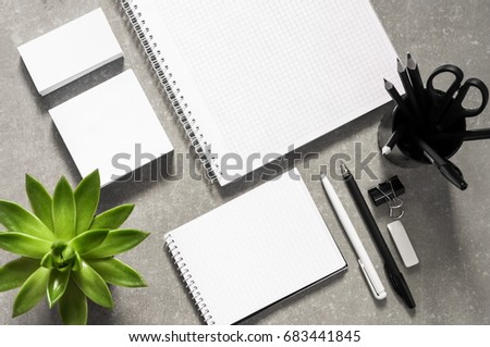 Corporate identity template, stationery. Mock up for branding ,presentations of graphic designers and portfolios on a modern table. 