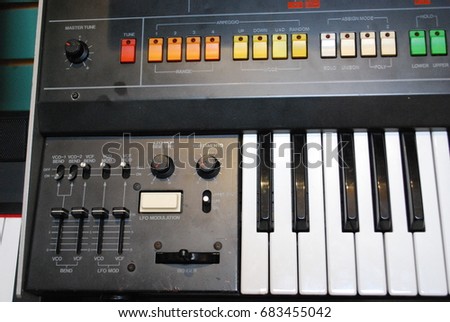 Closeup On Piano, Keyboard - Keys On Synthesizer - Music Instrument