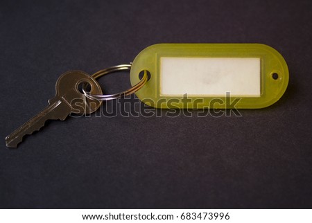 Key with a blank tag. Add your text on the tag.