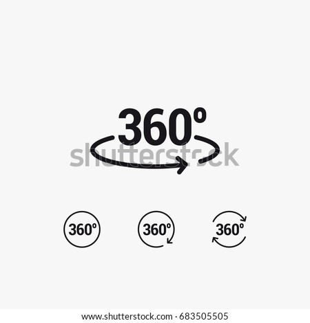 360 Vector Icon Set Royalty-Free Stock Photo #683505505