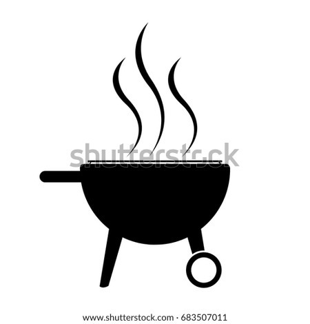 Isolated black grill icon on a white background, Vector illustration