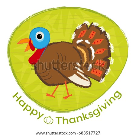 Thanksgiving Turkey - Cartoon turkey and happy thanksgiving text. Eps10