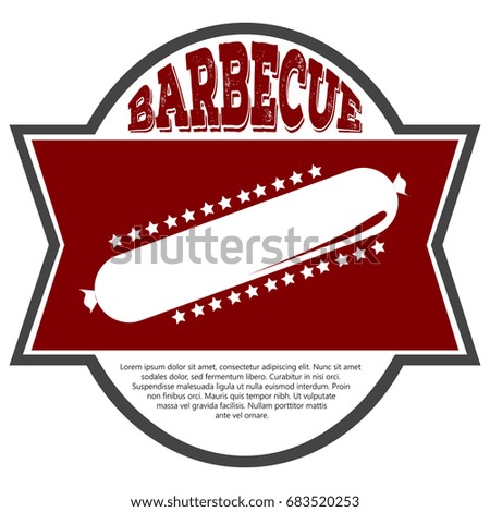 Isolated barbecue label with a sausage icon, Vector illustration