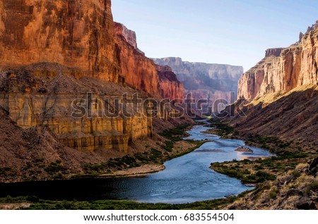 Colorado River from Nankoweap Granaries in Grand Canyon Royalty-Free Stock Photo #683554504