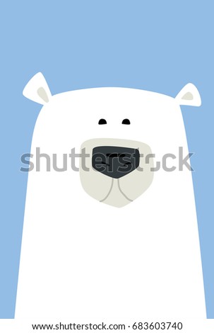 Polar bear in winter hat cartoon vector illustration 