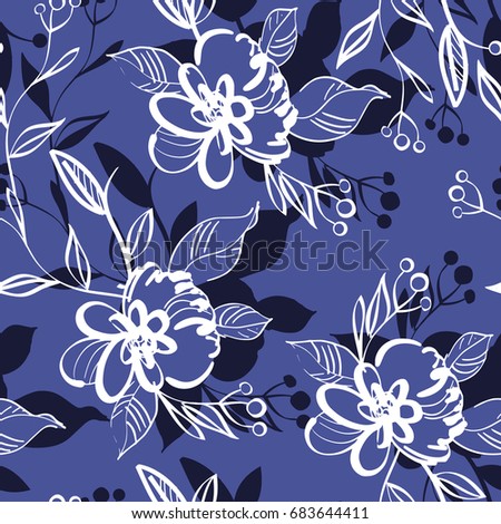Floral Seamless Pattern. Vector Background (eps 8, CMYK)
