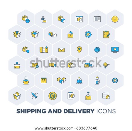 Simple Set of Shipping and Delivery Related Vector Icons