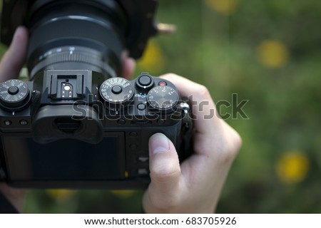 Camera on hand, Landscape photographer, Nature photographer, Professional photographer works