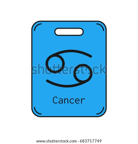 Cancer. Sign of the zodiac. Flat symbol horoscope and predictions. Vector object