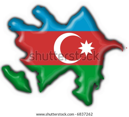 azerbaijan button flag map shape