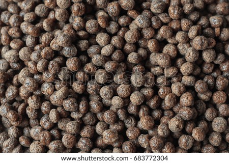 Chocolate ball cereals  background.