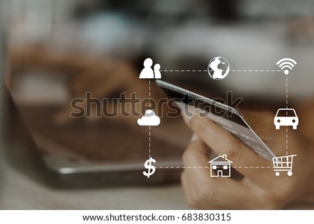 Photo businessman working with generic design notebook. Online payments, banking, hands keyboard. Blurred background, film effect. horizontal mockup / soft focus picture / Vintage concept