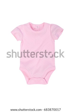 Baby short-sleeve bodysuit isolated on white background