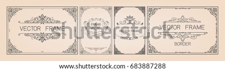 Gold frame with corner thailand line floral for picture, Vector design decoration pattern style. frames certificate border design is patterned Thai style diploma border design template,