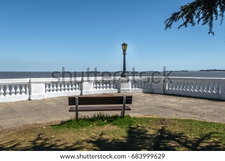 Bench at La Plata River - Colonia del Sacramento, Uruguay