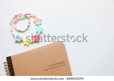 Plastic bracelet pastel color and craft book 