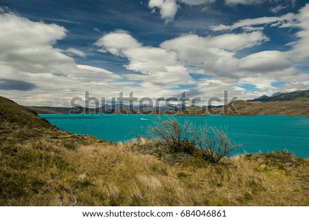 Lake and Mountain in Torres del Paine, Patagonia, Chile, South America