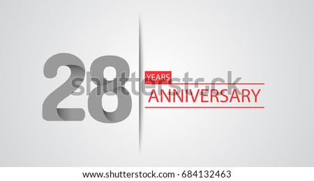 28 Years simple anniversary celebration logo, anniversary for celebration, birthday, wedding and party