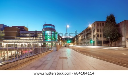 Southampton retail quarter skyline at night Royalty-Free Stock Photo #684184114