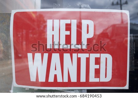 Help Wanted Sign Royalty-Free Stock Photo #684190453