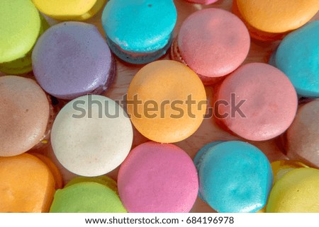 colorful macarons dessert with vintage pastel tones