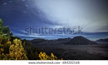Star Trail Night Shot at Bromo Mountain - Amazing Indonesia Landscape Photo Series