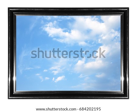 Isolated photo frame with cloud sky in frame