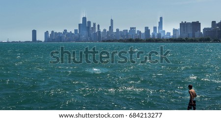 Windy city of Chicago, lake Michigan