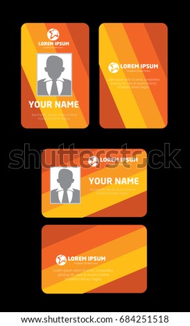User id card set with color element and photo templates isolated vector illustration