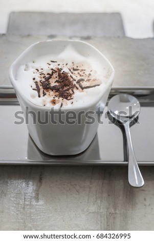 Hot cup of cocoa drink, stock photo