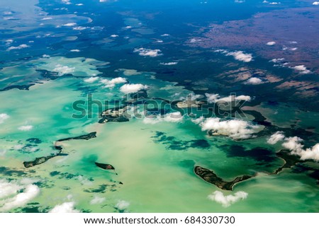 Florida Miami aerial view panorama landscape everglades from airplane
