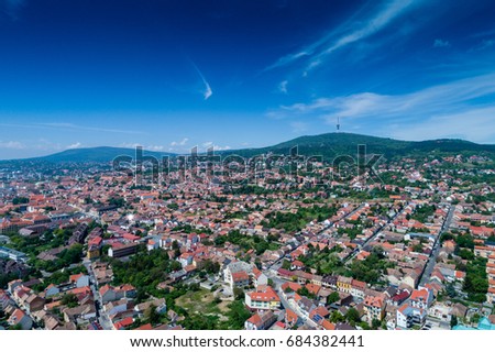 Bird eye view of Pecs, Hungary