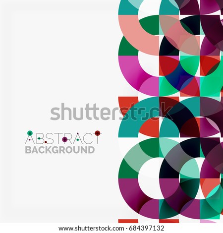 Colorful rings on grey background, modern geometric pattern design. Vector business or technology presentation design template, brochure or flyer pattern, or geometric web banner