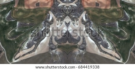 Homage to Picasso, cubist puppies,Abstract Symmetrical Photographs of Spain fields from the air ,artistic representation of human labor camps bird's eye view,  abstract  surreal, expressionist