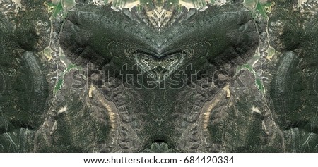 The look of the snake,Abstract Symmetrical Photographs of Spain fields from the air ,artistic representation of human labor camps bird's eye view,  abstract  surreal, expressionist