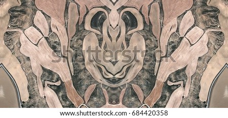 The happy buddha,Abstract Symmetrical Photographs of Spain fields from the air ,artistic representation of human labor camps bird's eye view,  abstract  surreal, expressionist