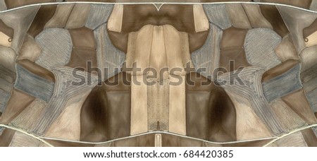 The landowner, symphony of ocher tones,Abstract Symmetrical Photographs of Spain fields from the air ,artistic representation of human labor camps bird's eye view,  abstract  surreal, expressionist