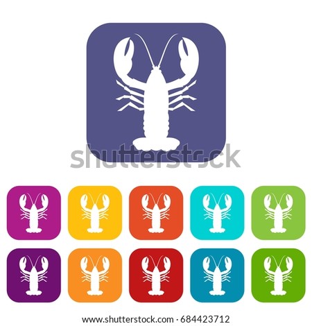 Crayfish icons set