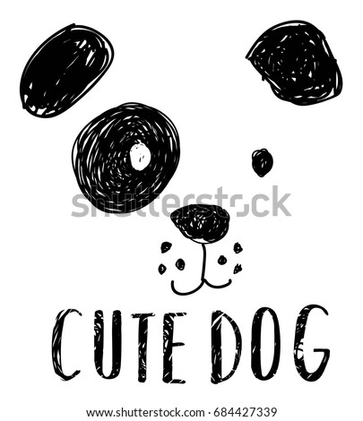 Cute dog t-shirt design with slogan. Vector illustration design for fashion fabrics, textile graphics, prints.	