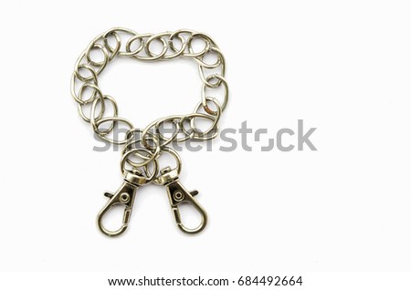 Stainless steel chain isolated on white background.