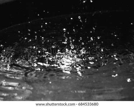 Water Splash on Black Background.