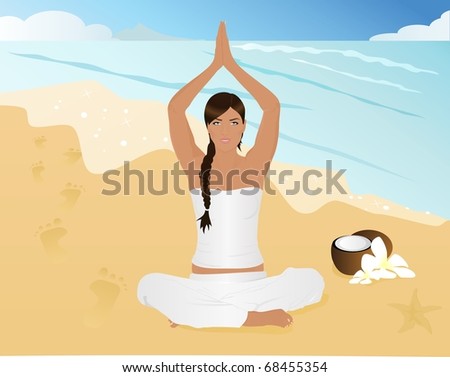 Yoga Woman On The Beach