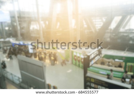 Airports in Asia and travel. Blurred bokeh background.
