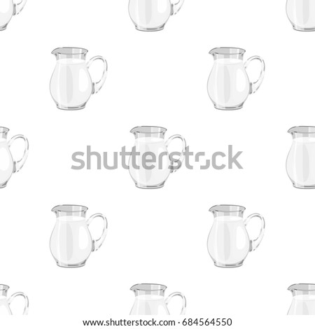 Glass jug of milk icon in cartoon style isolated on white background. Milk product and sweet symbol stock vector illustration.